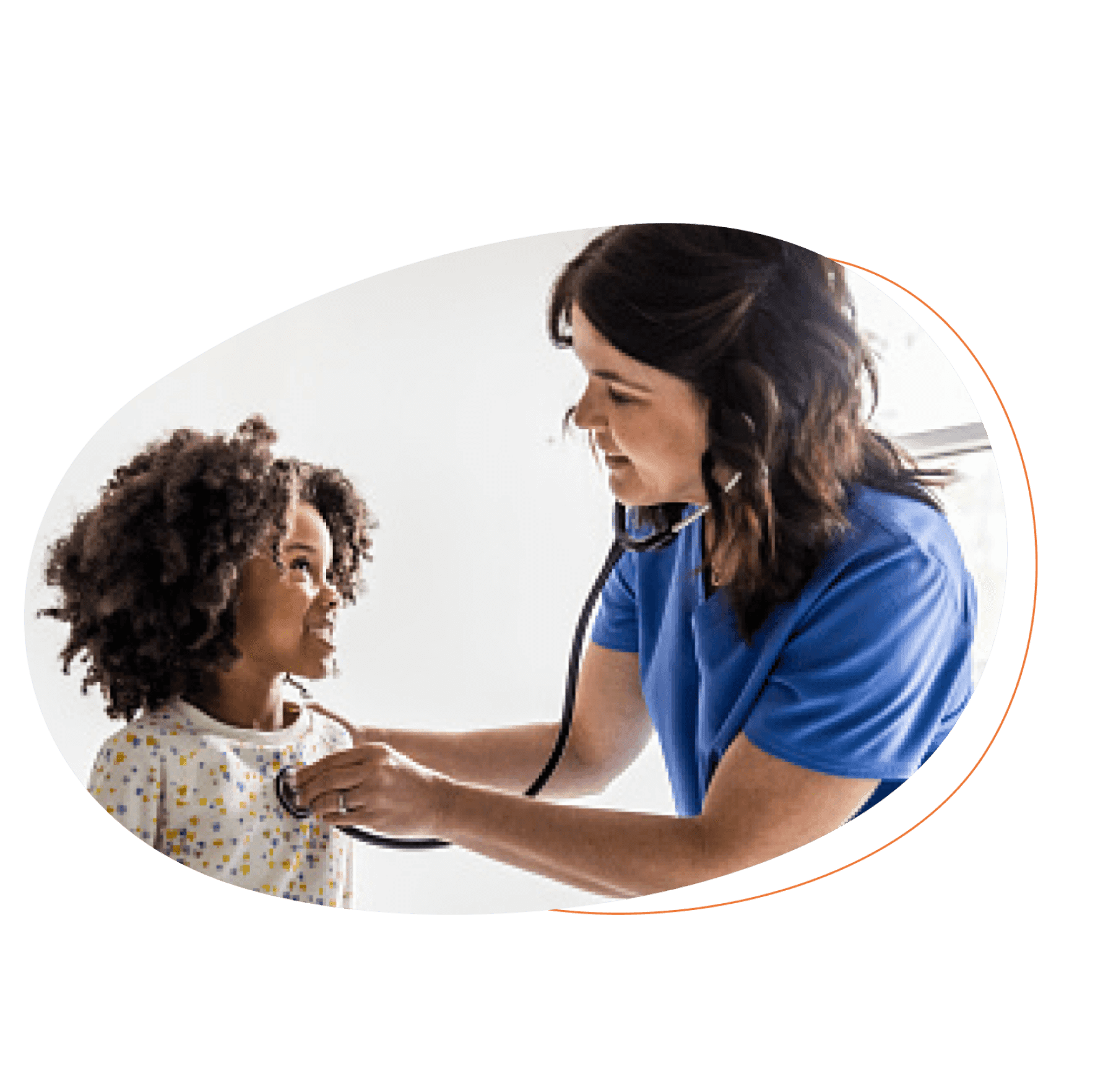 Doctor using stethoscope on a little girl