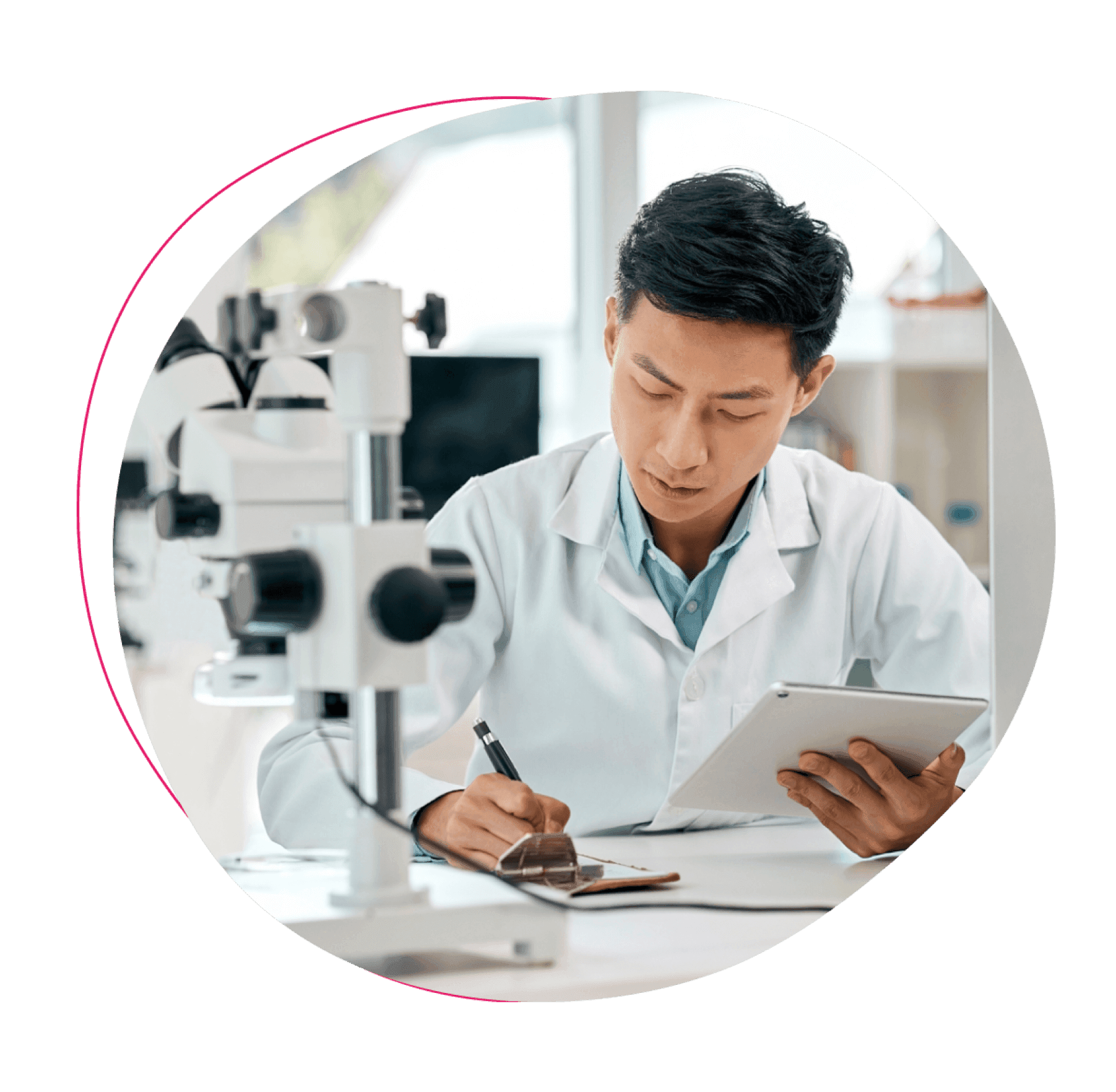 Scientist in lab setting