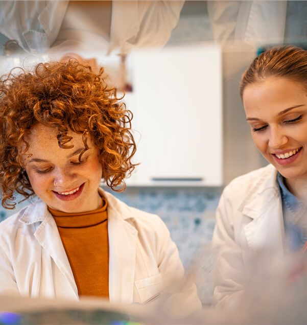 Two female scientists