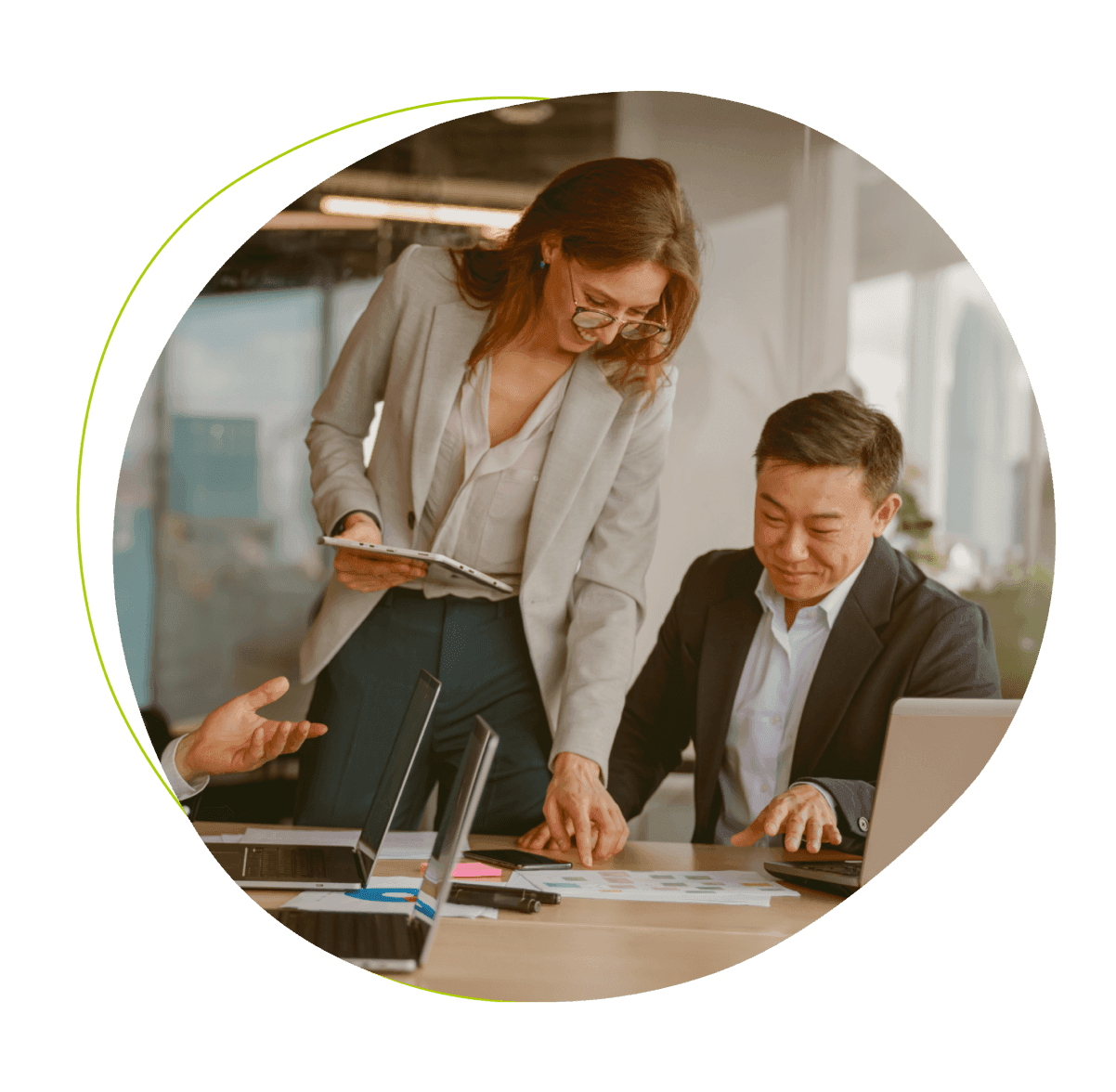 Man and woman at table