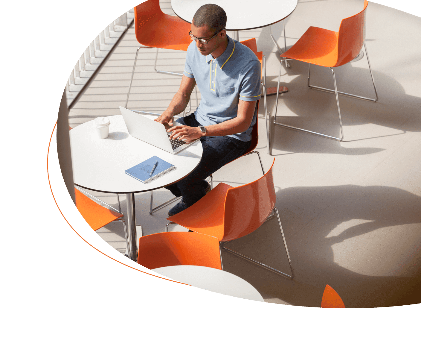 Man at desk with computer