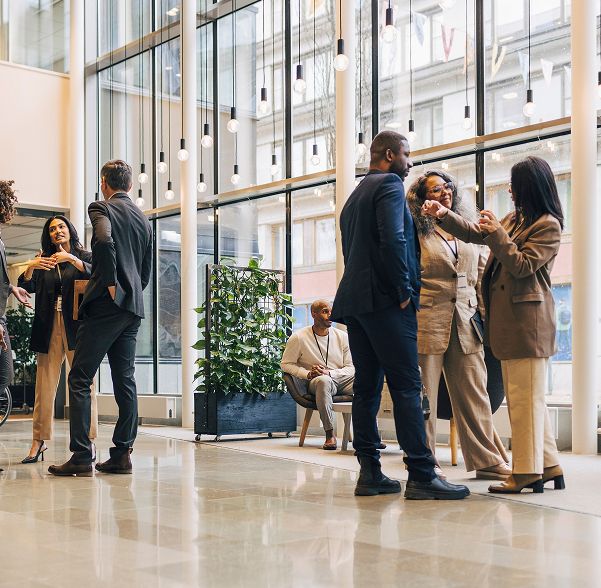 People mingling at an event