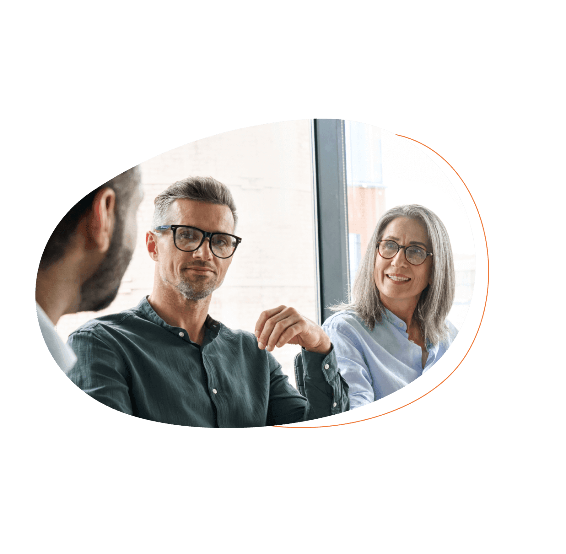 Three people together at a table