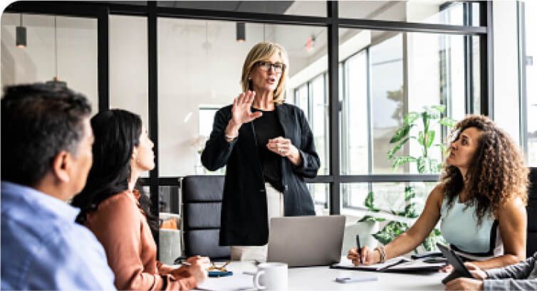 Teamwork office session with 4 people