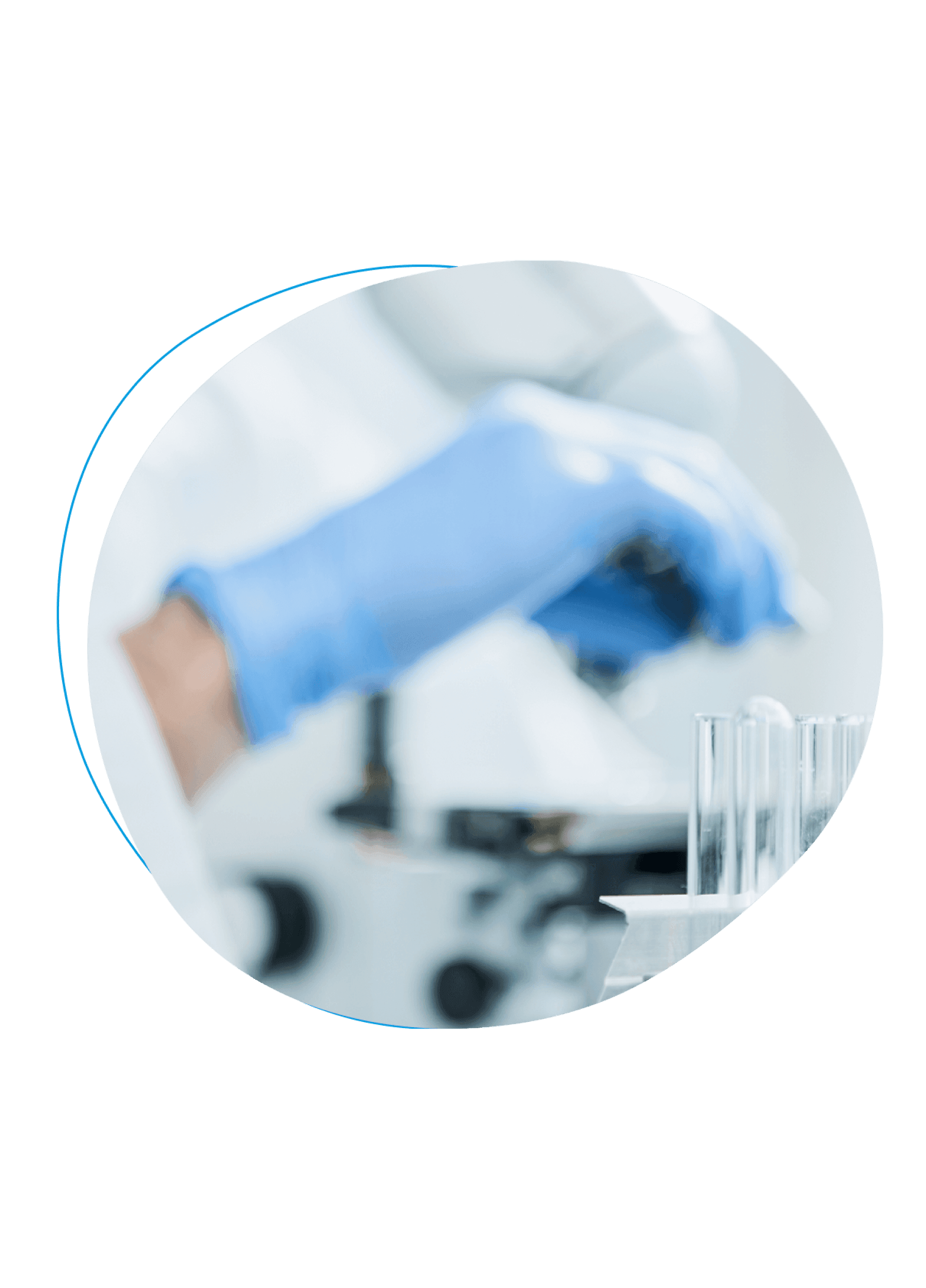 Hand with test tubes