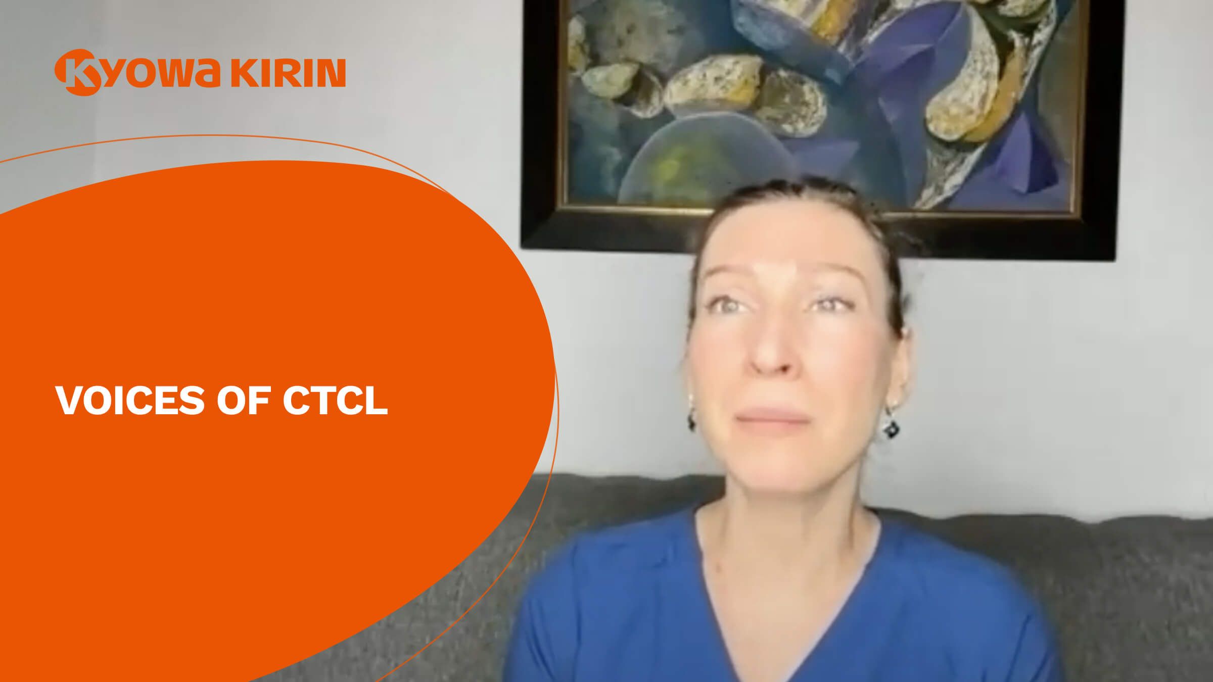 Woman talks facing camera