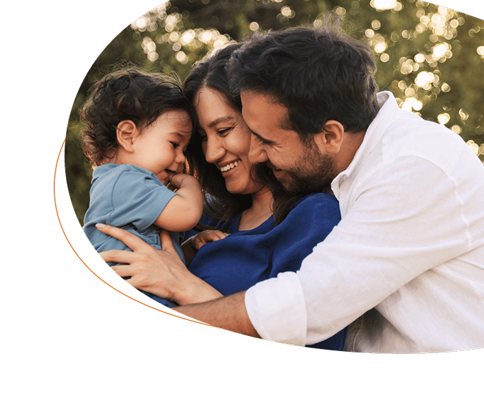 Family of three together