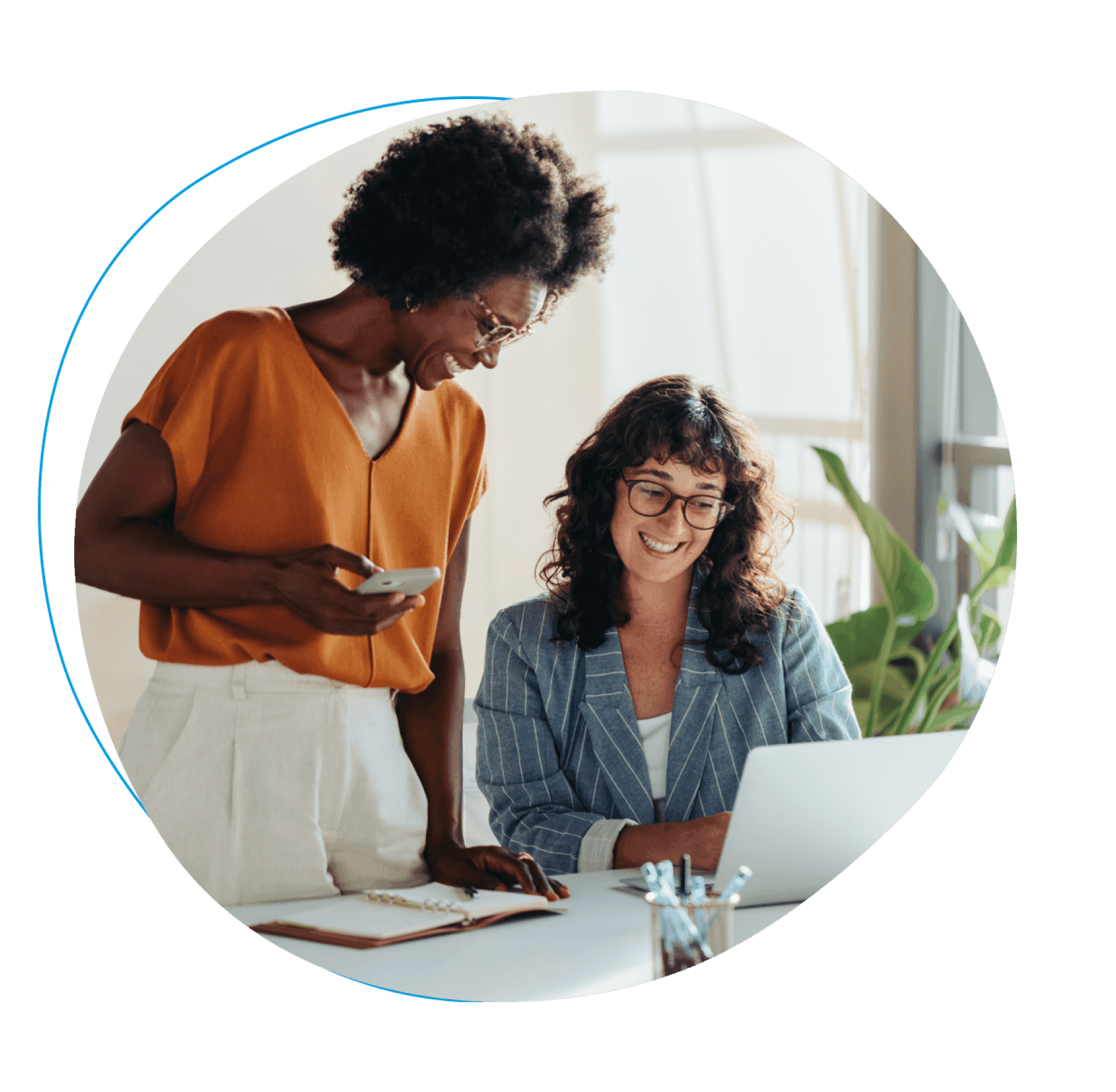 Two employees together