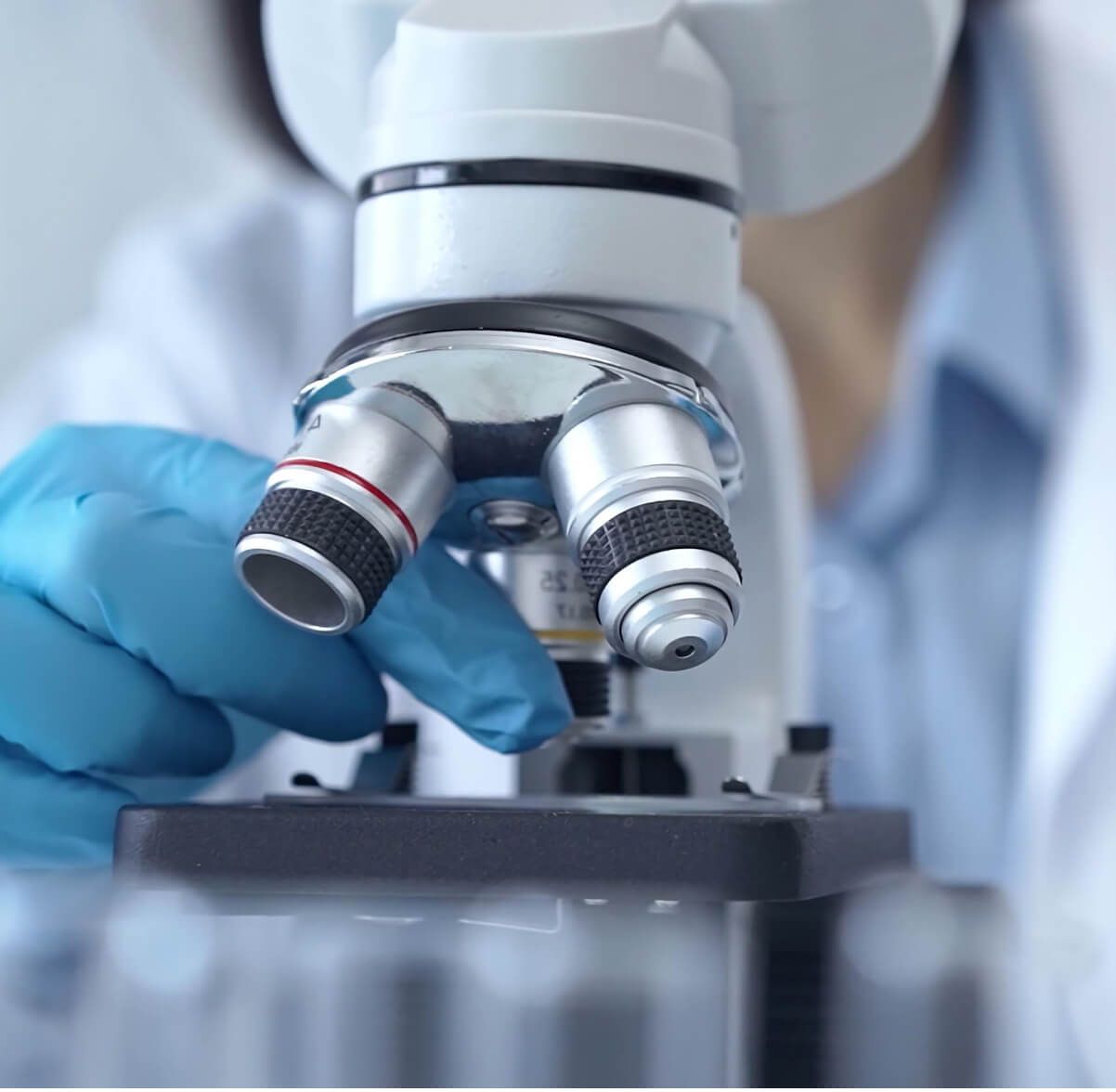 Close up of microscope