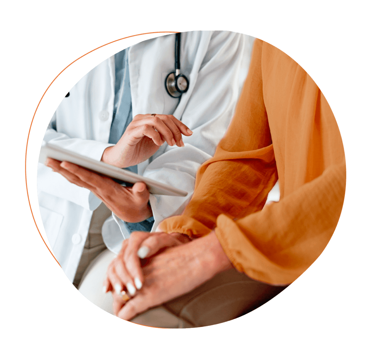 Doctor and patient hands