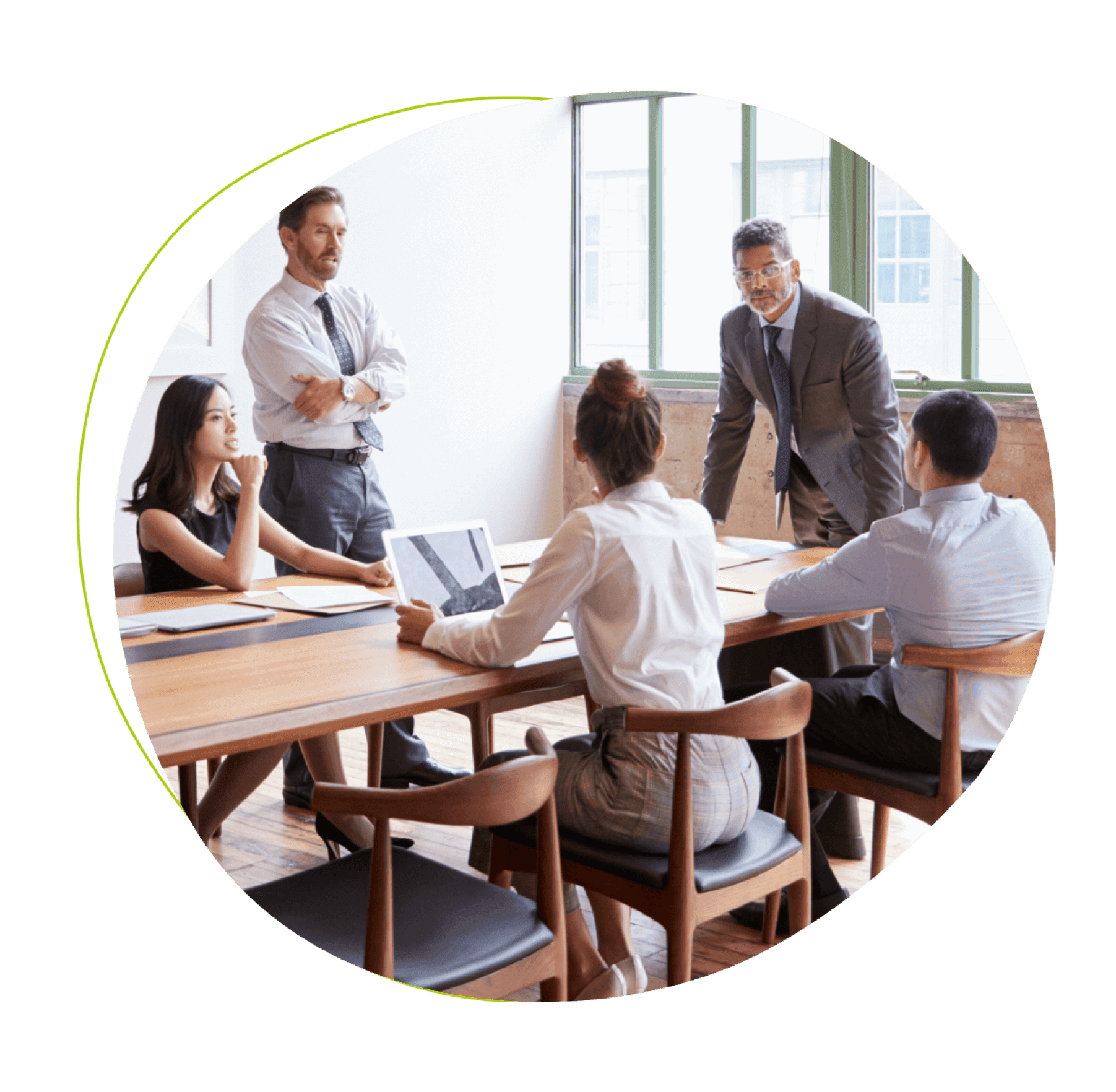 Staff at boardroom table