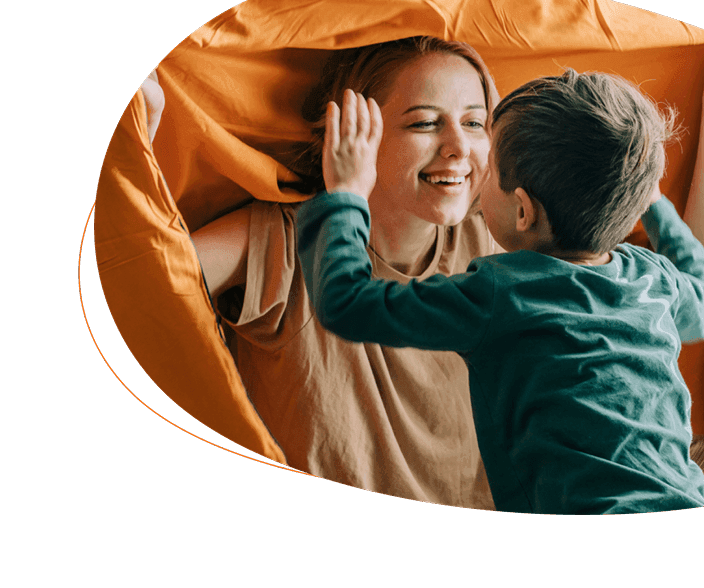 Mother and young son